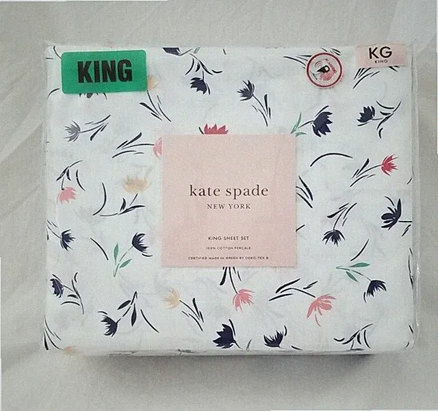 4 pc Kate Spade NY Floral King Sheet Set NIP