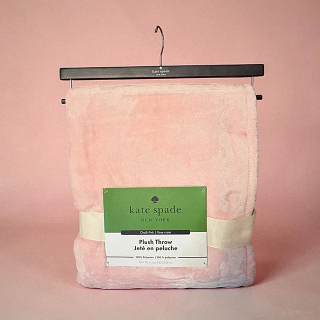 BRAND NEW Luxurious Kate Spade Plush Fleece Throw in Pink Color - 60” X 70”