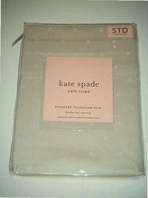 Kate Spade 2 Standard Pillow Cases Larabee Dot (Beige)