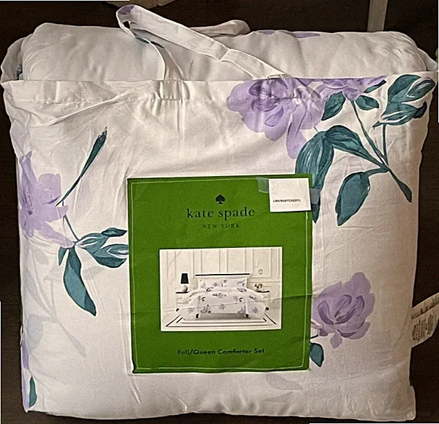 KATE SPADE Breezy Magnolia Lavender Floral Full/Queen Comforter SET