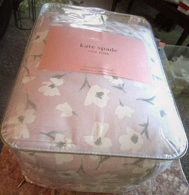 Kate Spade Full / Queen Comforter Set Bright Floral Toss Pink 2 Shams NWT New