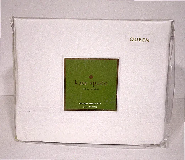 Kate Spade New York 100% Cotton Queen White Sheet Set