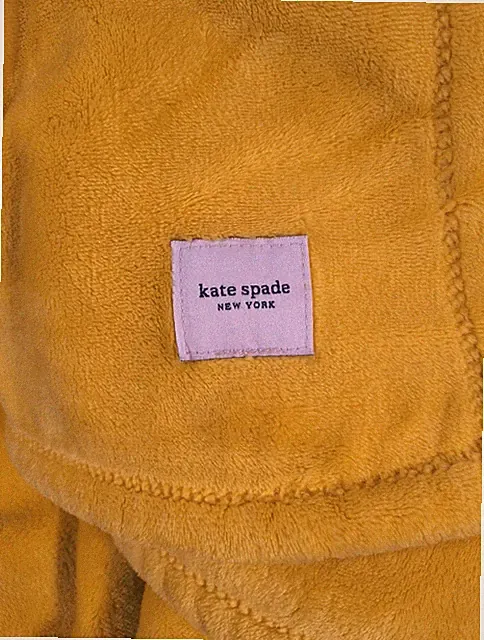 Kate Spade New York Fleece Throw Blanket 50 X 70 Yellow Mustard Plush