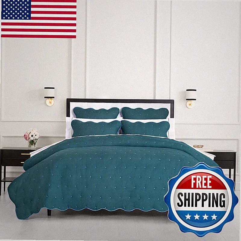 Kate Spade New York Kate Spade York Scalloped Edge 3-Piece Full/Queen Quilt