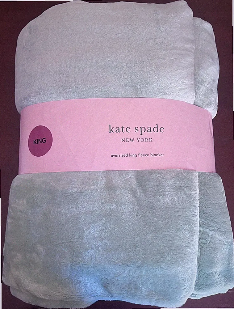 Kate Spade New York King Oversized Fleece Blanket - Green