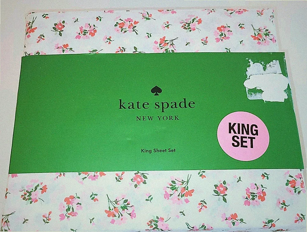 Kate Spade New York King Sheet Set Floral NWT