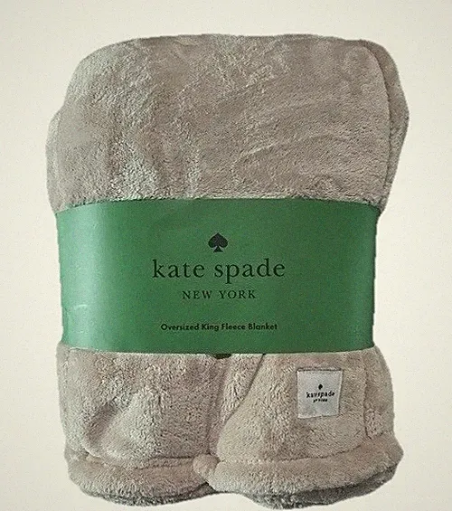 Kate Spade New York Oversized King Fleece Blanket Camel Tan, OEKO-TEX