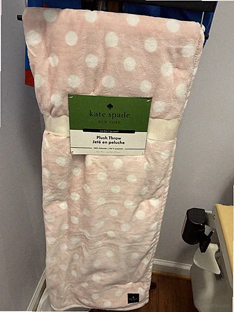 Kate Spade New York Plush Throw Chalk Pink With White Polka Dots 60x70 Inch