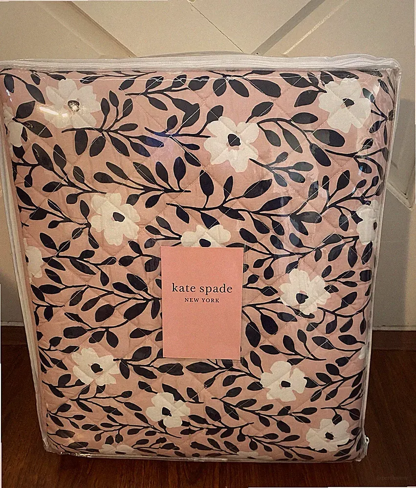 Kate Spade New York Reversible Grand Floral 3pc Quilt Set Full/Queen NIP