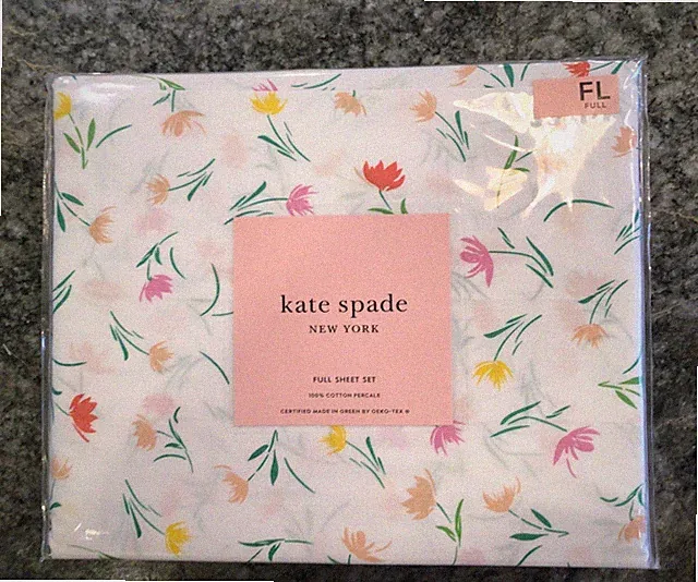 KATE SPADE NEW YORK SPRING FLOWERS FULL SHEET SET FOUR PIECE NIP