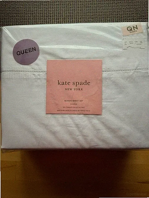 Kate Spade New York Weston Queen Sheet 300TC White 100% Cotton NIB