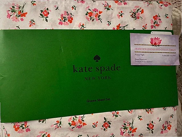 Kate Spade Pink Floral Sheet Set New