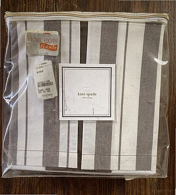 Kate Spade Pontresina Collection King Bedskirt -yarn-dyed striped poplin- NWT