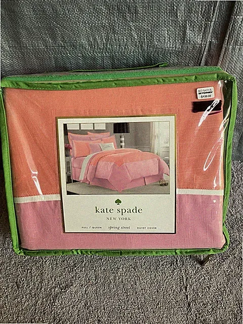 Kate Spade Spring Street Full / Queen Duvet Cover Orange Blossom