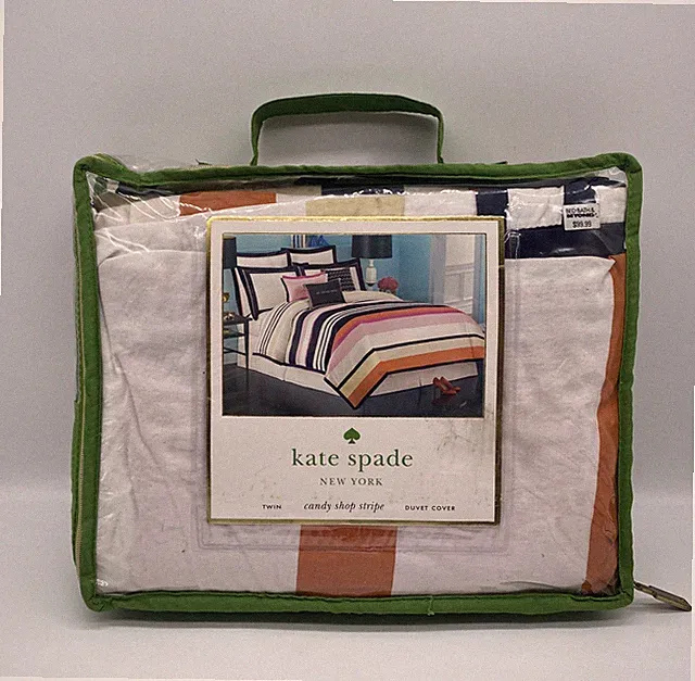 New Kate Spade Candy Shop Stripe Twin Duvet Cover NIP