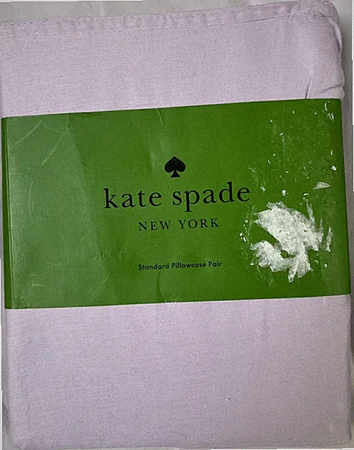 NIP KATE SPADE NEW YORK COTTON SATEEN LAVENDER STANDARD PILLOWCASES